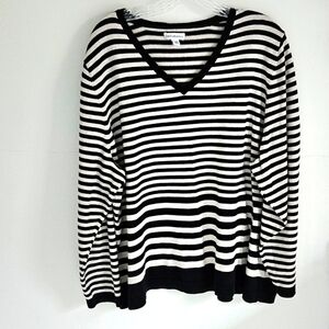 Croft & Barrow tan black stripe lightweight sweater